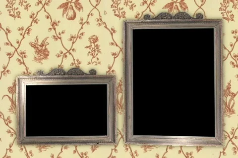 5842 2 Wooden Frames on Wall Paper Stock Footage 834812