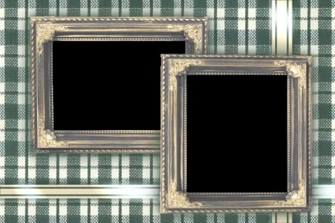 5848 Double Frames on Plaid Stock Footage 834563