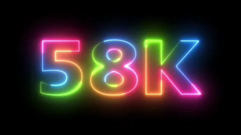 58K Neon Glow Animation Loopable Glowing Numbers Sign on Black Background f.. Vidéo 330419393