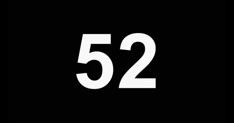 59. 4K Resolution. Countdown of 59 seconds, with black background Stock Footage 235912603