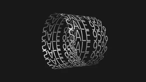 59 Animation Text Black and White Sale 95 v9 스톡 동영상 136315366