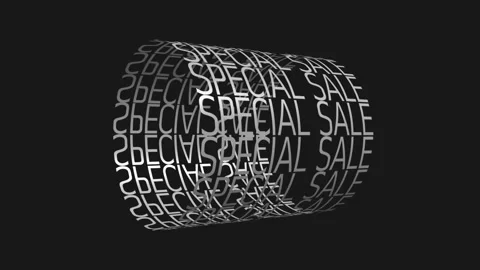 59 Animation Text Black and White Special Sale v9 스톡 동영상 136315375