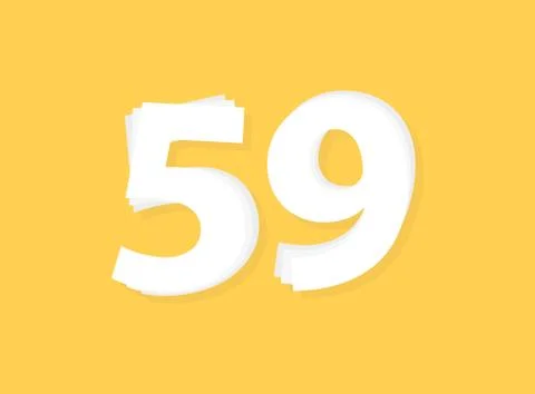 59 Number vector, modern layers design font. Eps10 illustration 스톡 일러스트