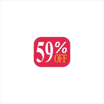 59 offer tag discount vector icon stamp on a white background 스톡 일러스트