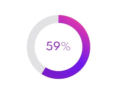 59 percent pie chart. Circle diagram business illustration, Percentage vect.. Stock Illustration