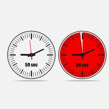 59 seconds clock icon Stock Illustration