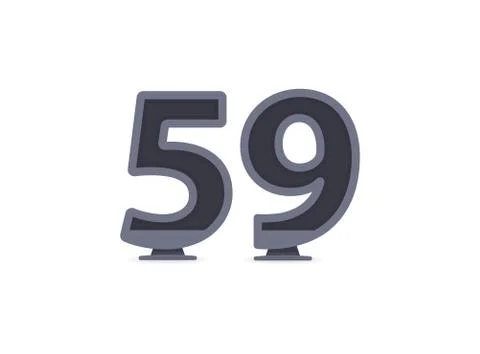 59 vector number design. For logo, brand label, design elements, corporate id Illustrazione stock