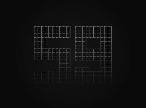 59 vector number made of metal chain link fence. For logo, brand label, desig Stock Illustration