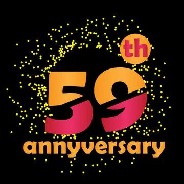 59 Year Anniversary Vector Template Design Illustration - Vector Stock Illustration