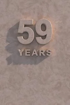 59 years 3d text Stock Illustration