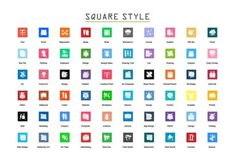 5Art &amp; Designing Glyph Flat Illustrazione stock