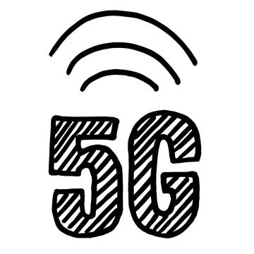 5G 5th generation mobile network wireless icon イラスト素材