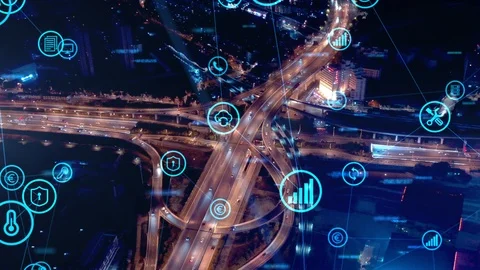 5G and AI technology, Global communication network concept 스톡 동영상 119414791