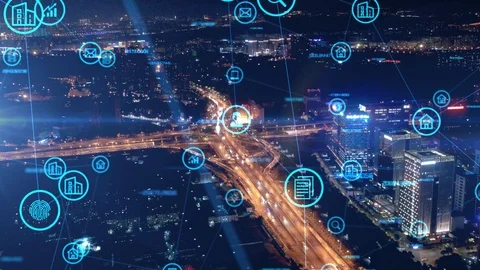 5G and AI technology, Global communication network concept 스톡 동영상 119415017