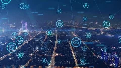 5G and AI technology, Global communication network concept 스톡 동영상 119415734