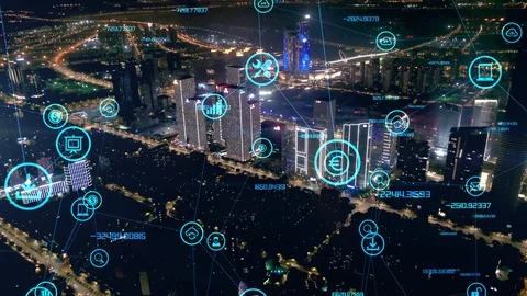 5G and AI technology, Global communication network concept 스톡 동영상 119415822