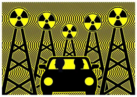 5G and autonomous driving Stock Illustration