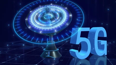 5G and radar transmit network signals. Stock Footage 333394895