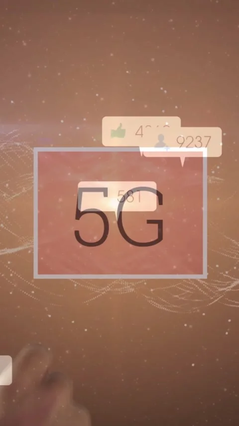 5G animation with social media notifications and digital network connections Stock Footage 344370375
