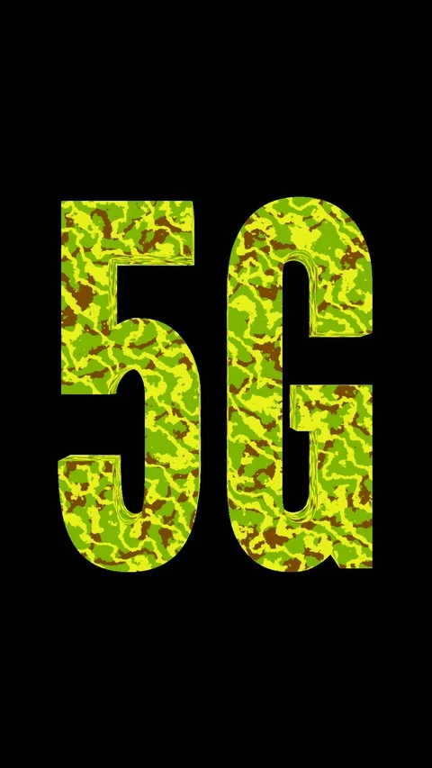 5G ANIMATION W/ALPHA CHANNEL VERTICAL Stock Footage 125880717