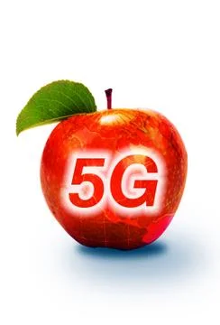 5G Apple Speed. Stock Photos
