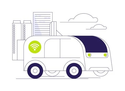 5G autonomous vehicles abstract concept vector illustration. Stock Illustration