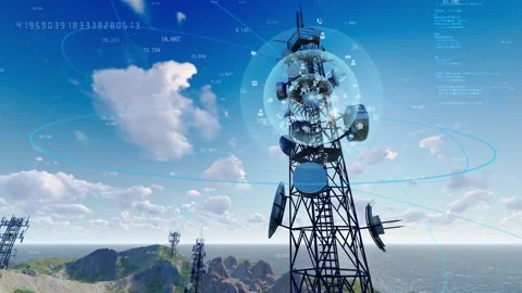 5g base station network communication and signal reception Stock Footage 171493234