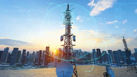5G base station network communication application Stock Footage 221554086