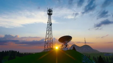 5g base station network communication and signal transmission delay Stock Footage 288192521