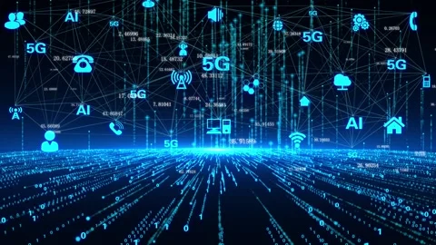 5g big data mobile Internet information transmission network connection Stock Footage 136639558