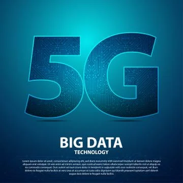 5G Big Data technology with circuit board is background Stock Illustration