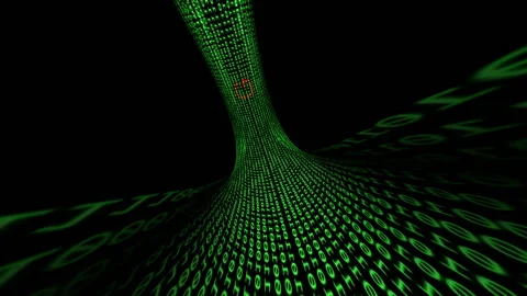 5G on binary data tunnel Stock Footage 131190478