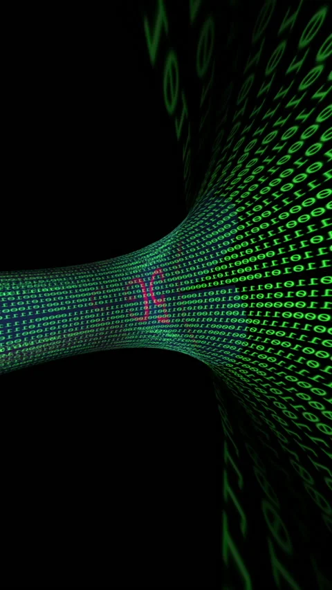 5G on binary data tunnel vertical video Stock Footage 223405524