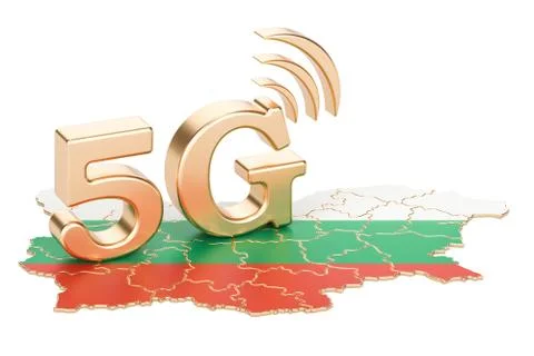 5G in Bulgaria concept, 3D rendering Stock Illustration