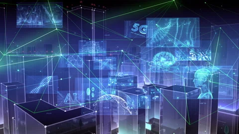 5G City Mix Rot2 B2 Stock Footage 139035213