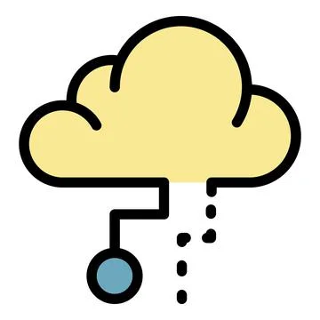5G cloud technology icon color outline vector Stock Illustration