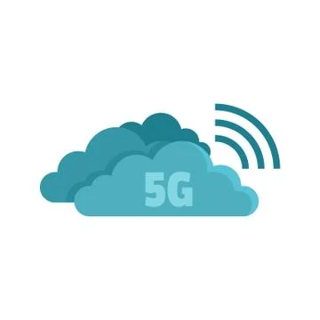 5G cloud technology icon, flat style Stock Illustration