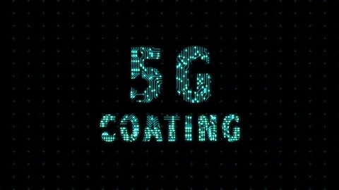 5g coating, a word with a microprocessor circuit texture. The text is filled Stock Footage 105971615