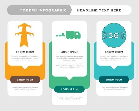 5g, commodities, pylon infographic Stock Illustration