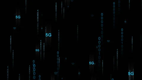 5g communication data digital rising background animation, loop Stock Footage 235962866
