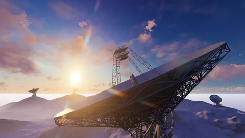 5G communication radar base station on the snow mountain plateau 스톡 동영상 288179106