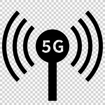 5G communication tower, antenna, base station icon Stock Illustration
