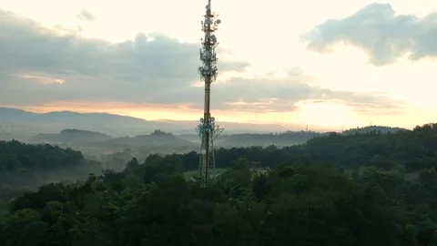 5G communication Tower Stock Footage 137316339