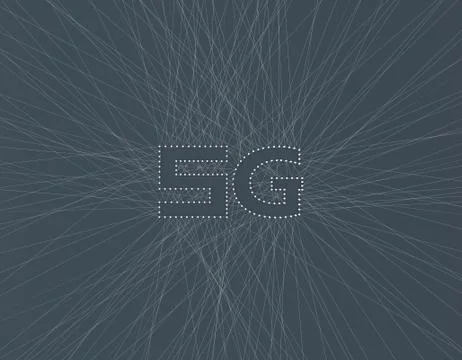5G composed of lines, technology network communication Stock Illustration