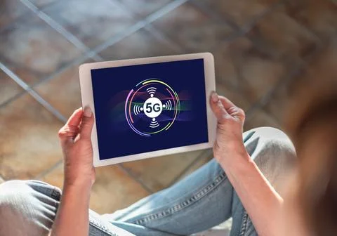 5g concept on a tablet Stock-Fotos