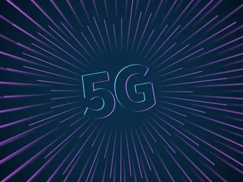 5G connection. Wireless data transmission technology speed smartphone broadband Stock Illustration