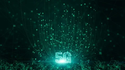 5G connectivity of digital data and conceptual futuristic information technol Stock Footage 108162103