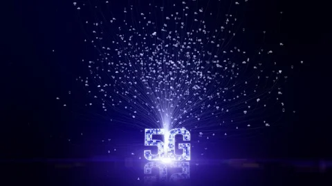 5G connectivity of digital data and conceptual futuristic information of inte Stock-Footage 110628989