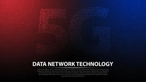 5G Data network technology background Stock Illustration