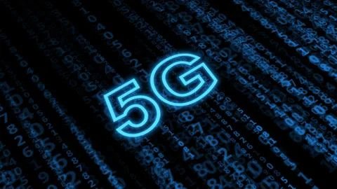 5G on digital background. Internet data transfer concept. Stock-Illustration